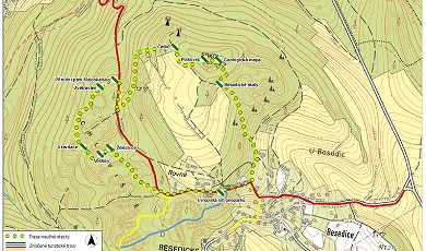 Mapa naučné stezky Besedickými skalami