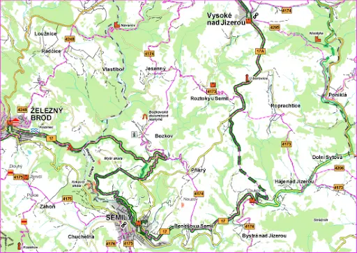 Mapa Greenway Jizera